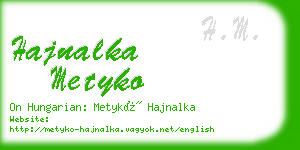 hajnalka metyko business card